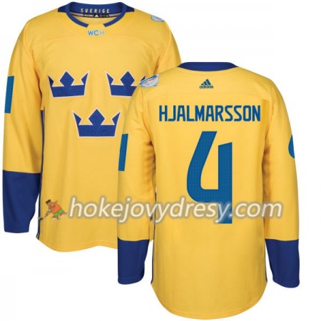 Pánské Hokejový Dres Švédsko Niklas Hjalmarsson 4 Světový pohár v ledním hokeji 2016 Žlutá Premier
